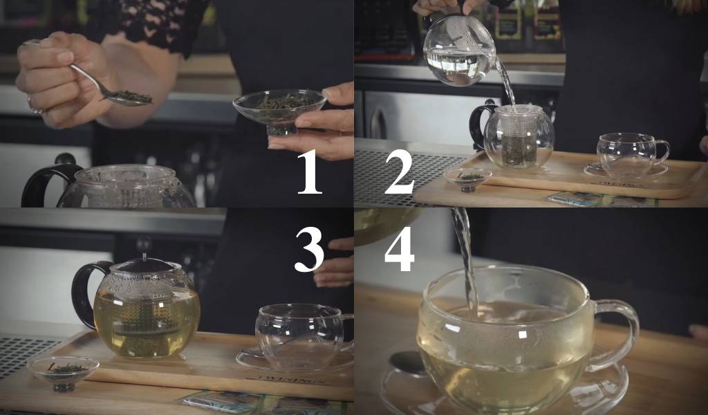 Step by step to make green tea at home with sachets