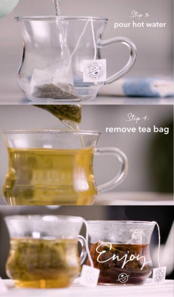Brewing green tea: Step 3 - 4