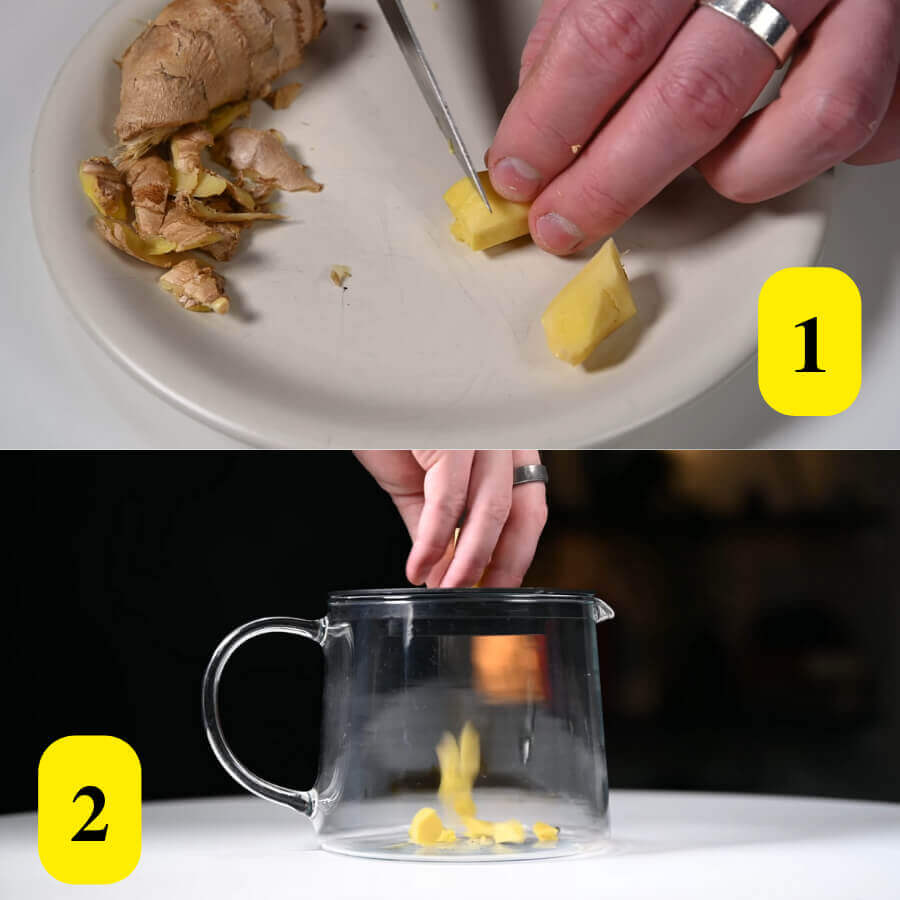 How to make ginger tea: step 1 - 2