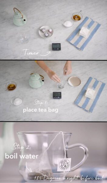 Brewing green tea: Step 1 - 2
