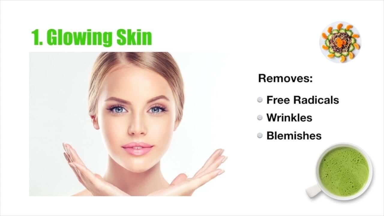 Matcha health benefit skin